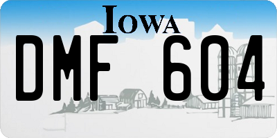 IA license plate DMF604