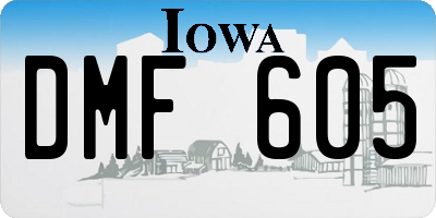 IA license plate DMF605