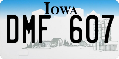IA license plate DMF607
