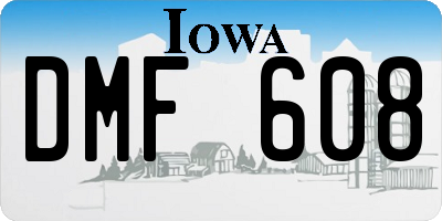 IA license plate DMF608