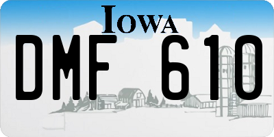 IA license plate DMF610