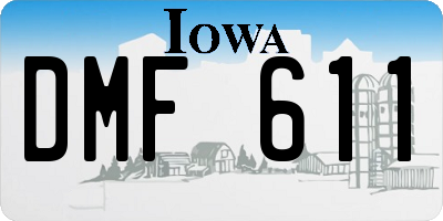 IA license plate DMF611