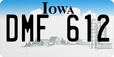 IA license plate DMF612