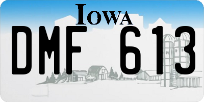 IA license plate DMF613