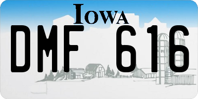 IA license plate DMF616