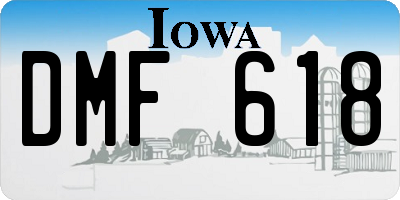 IA license plate DMF618