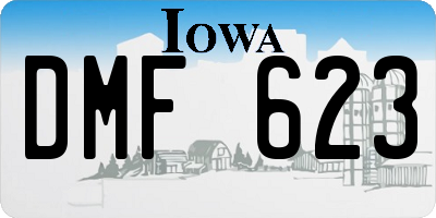 IA license plate DMF623