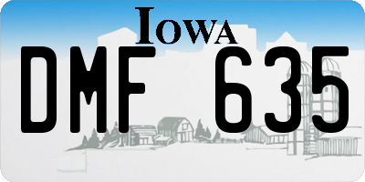 IA license plate DMF635