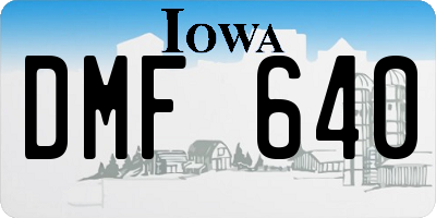 IA license plate DMF640
