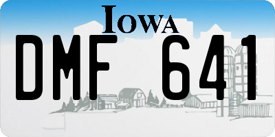 IA license plate DMF641