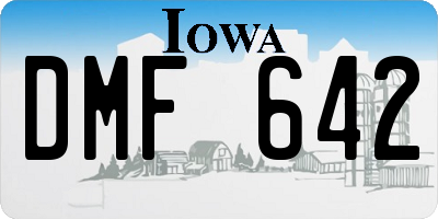 IA license plate DMF642
