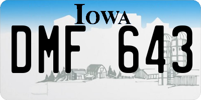 IA license plate DMF643