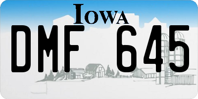 IA license plate DMF645