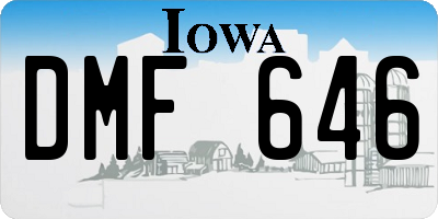 IA license plate DMF646