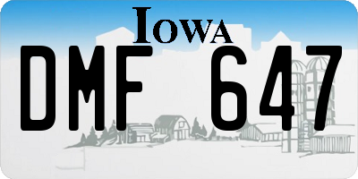 IA license plate DMF647