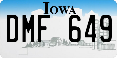 IA license plate DMF649