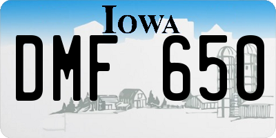 IA license plate DMF650