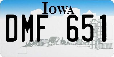 IA license plate DMF651