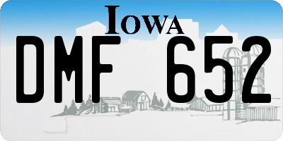 IA license plate DMF652