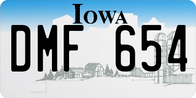 IA license plate DMF654
