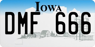 IA license plate DMF666