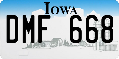IA license plate DMF668