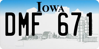IA license plate DMF671