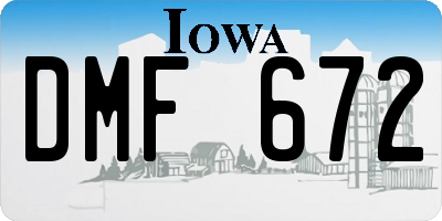 IA license plate DMF672