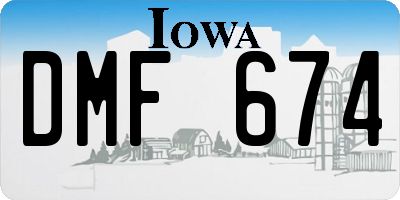 IA license plate DMF674