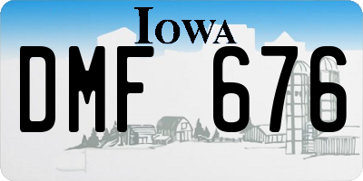 IA license plate DMF676