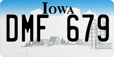 IA license plate DMF679