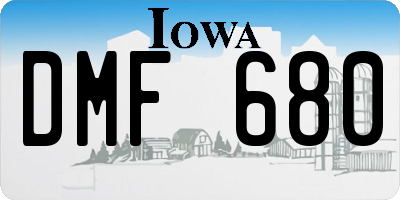 IA license plate DMF680