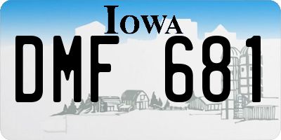 IA license plate DMF681