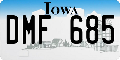IA license plate DMF685