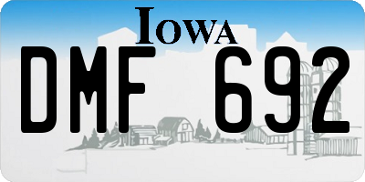 IA license plate DMF692