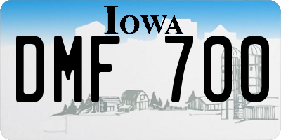 IA license plate DMF700