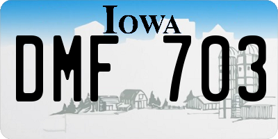 IA license plate DMF703