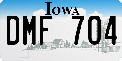 IA license plate DMF704