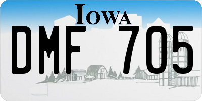 IA license plate DMF705