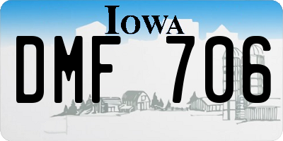 IA license plate DMF706