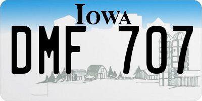 IA license plate DMF707