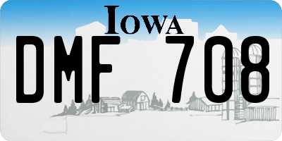 IA license plate DMF708