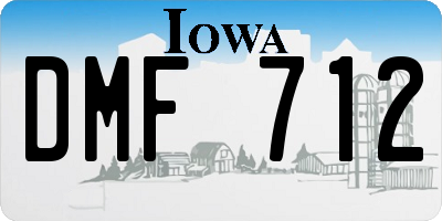 IA license plate DMF712