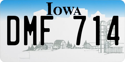 IA license plate DMF714