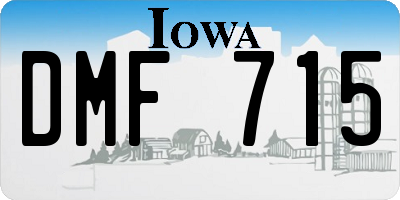 IA license plate DMF715