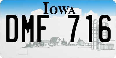 IA license plate DMF716