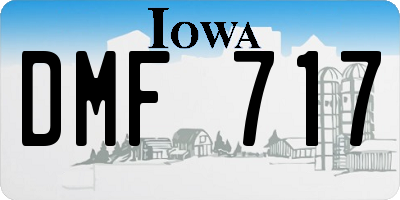 IA license plate DMF717