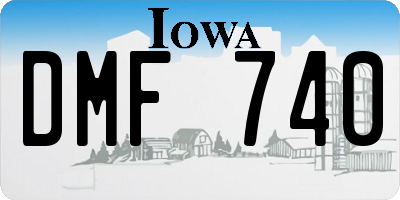 IA license plate DMF740