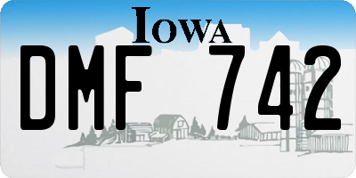 IA license plate DMF742