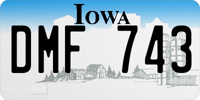 IA license plate DMF743
